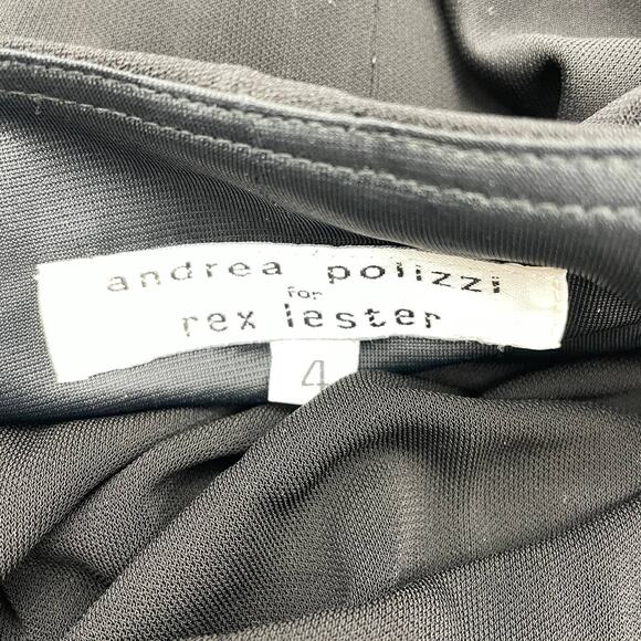ANDREA POLIZZI for Rex Lester Black Fitted Shift Pullover Dress Size 4 Stretch - Picture 3 of 8